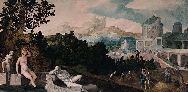 Landscape with Bathsheba, Jan van Scorel